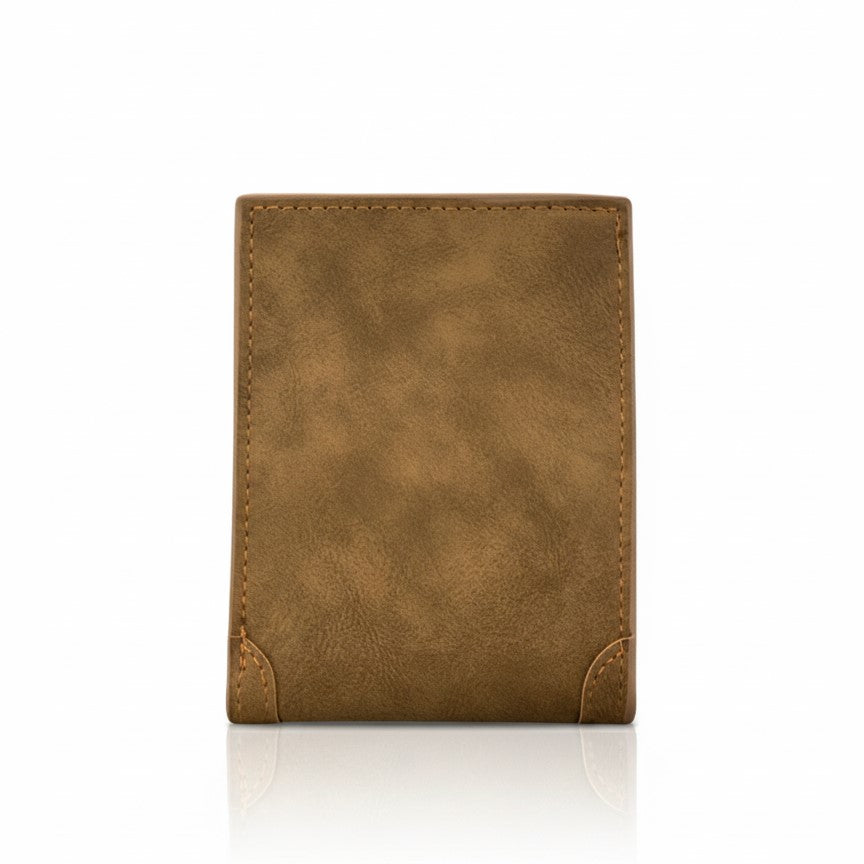 DUNBOLLU Vintage-Style Bi-Fold Brown Wallet