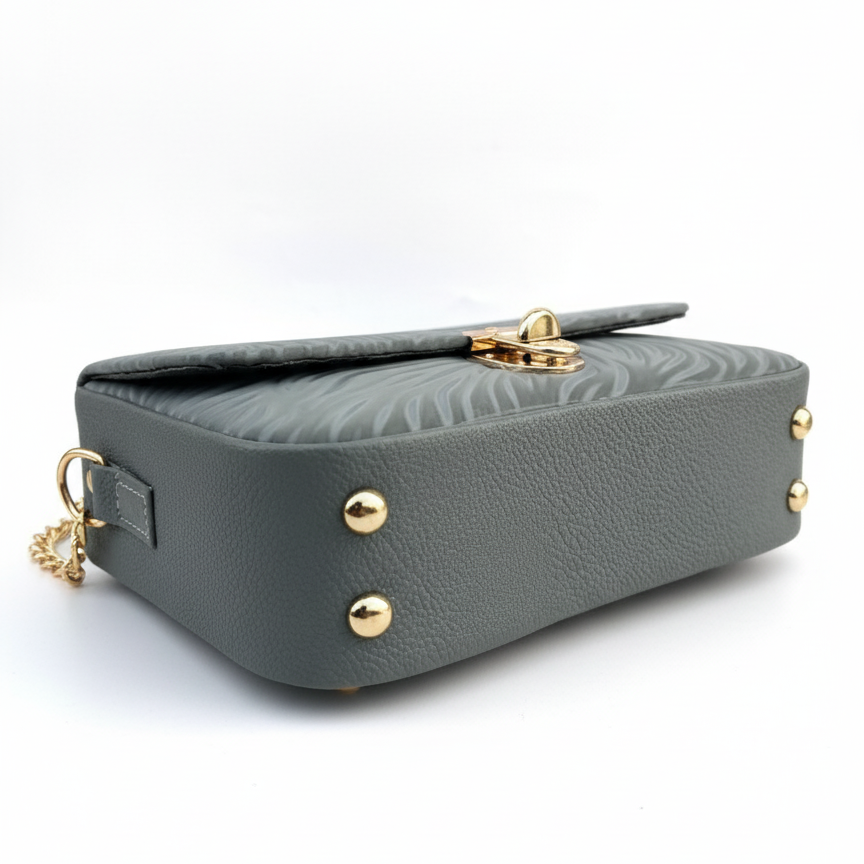 Aurelia Textured Crossbody Bag in Gray