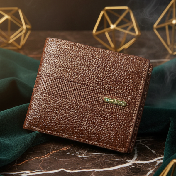 Binfa Classic Grain Deep Brown Leather Bi-Fold Wallet