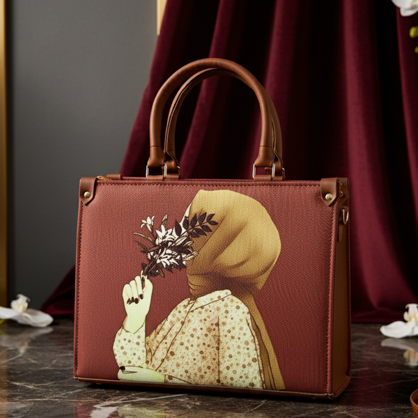 Artistic Canvas Tote With Shoulder Strap