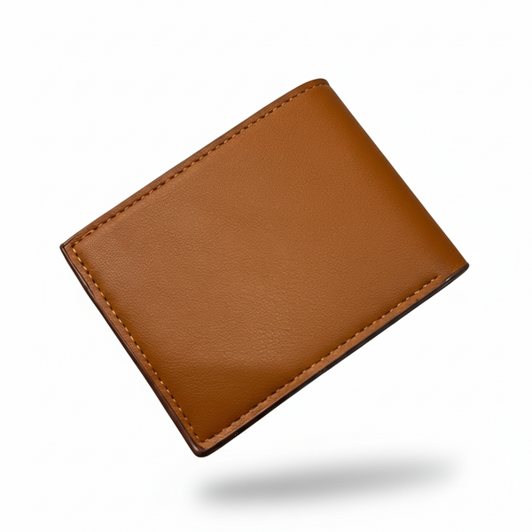 BELIEVE Classic Rich Brown Bi-Fold Leather Wallet