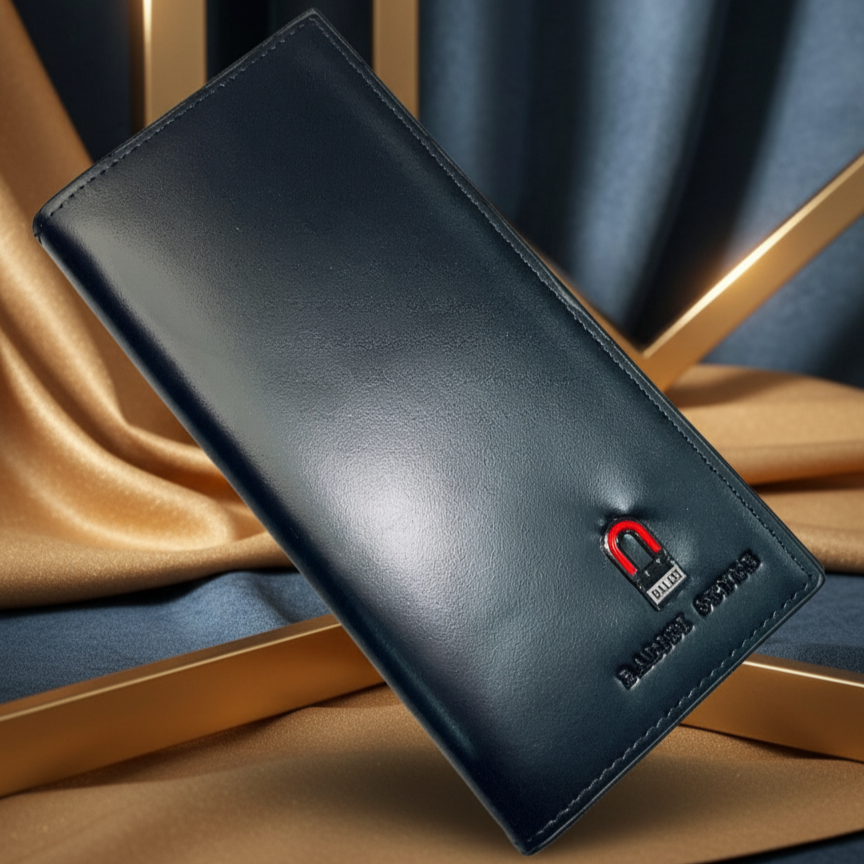 BALISI STYLE Men's Long Bifold Executive Black Wallet