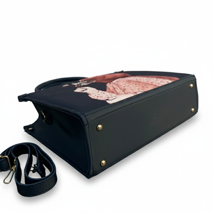 Artistic Canvas Porteait Tote With Shoulder Strap