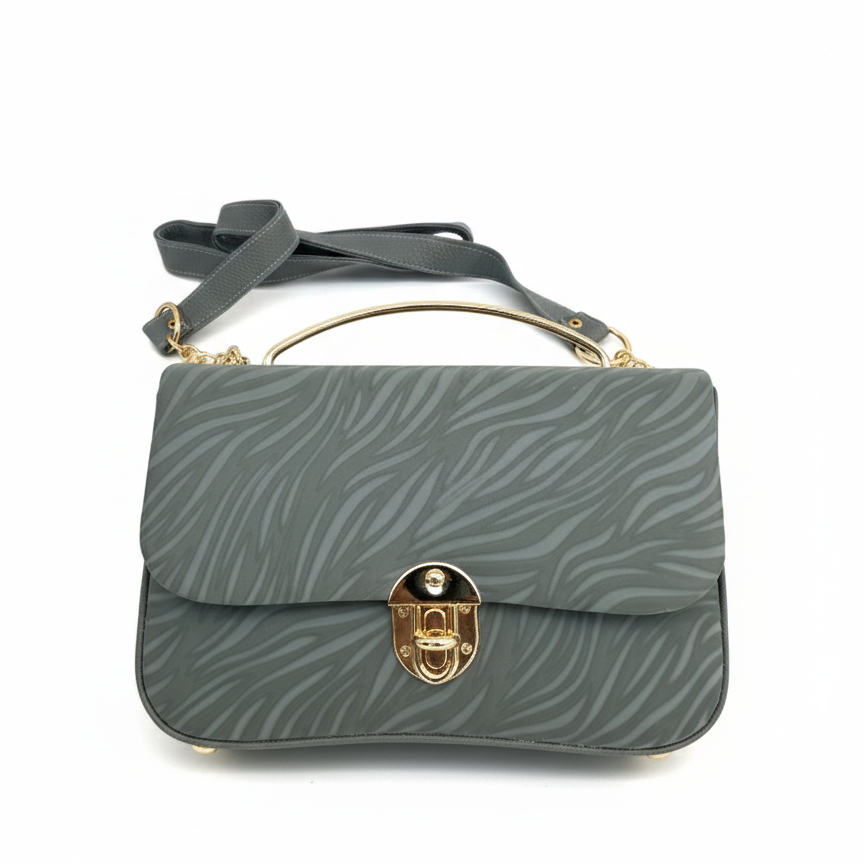 Aurelia Textured Crossbody Bag in Gray