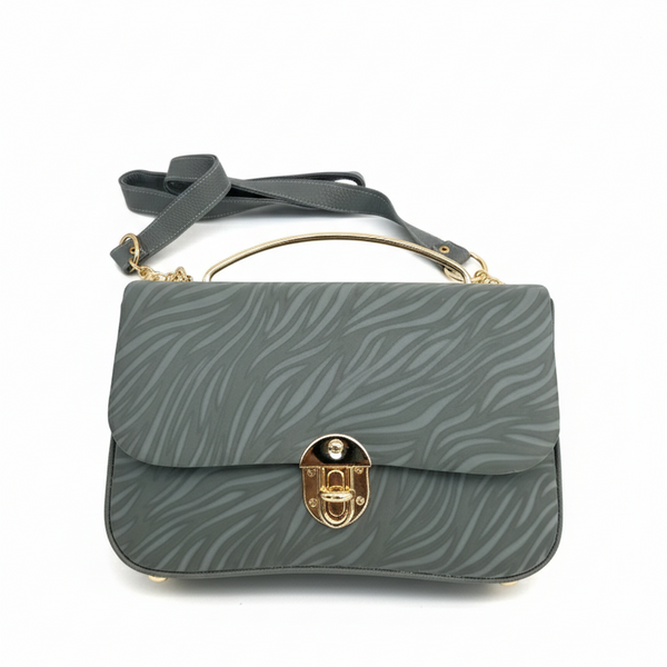 Aurelia Textured Crossbody Bag in Gray