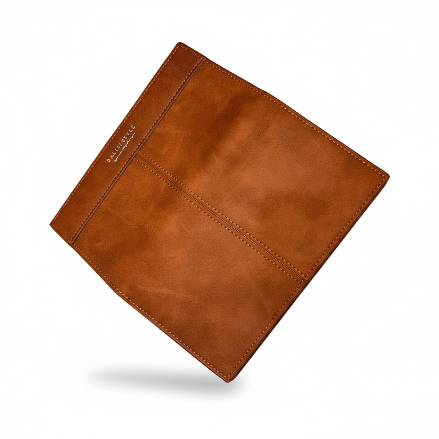BALISI STYLE Men's Tan Matte Bifold Long Wallet