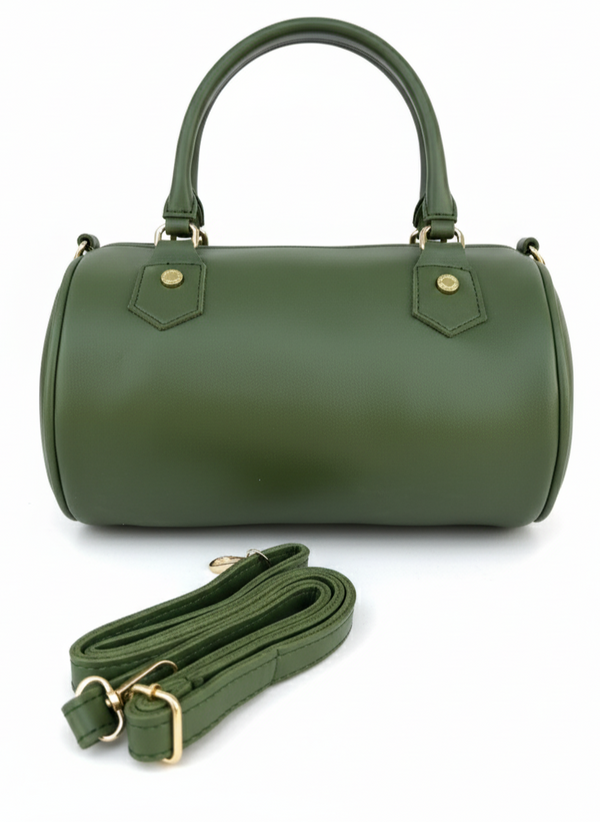 Chloé Olive Green barrel-style handbag With Crossbody Strap