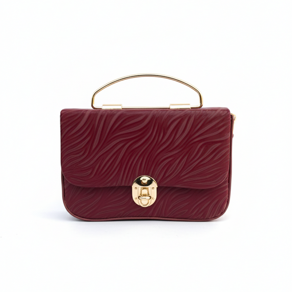 Aurelia Textured Crossbody Bag in Deep Burgundy