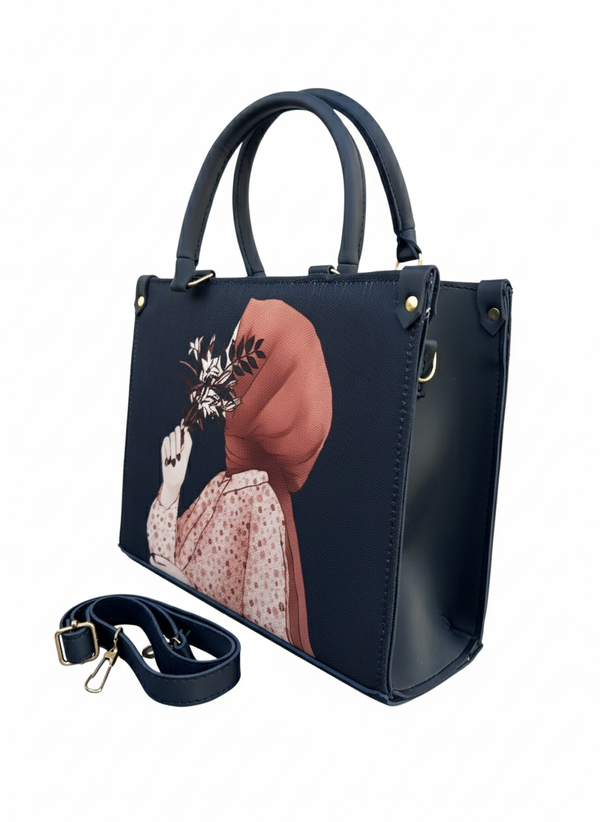 Artistic Canvas Porteait Tote With Shoulder Strap