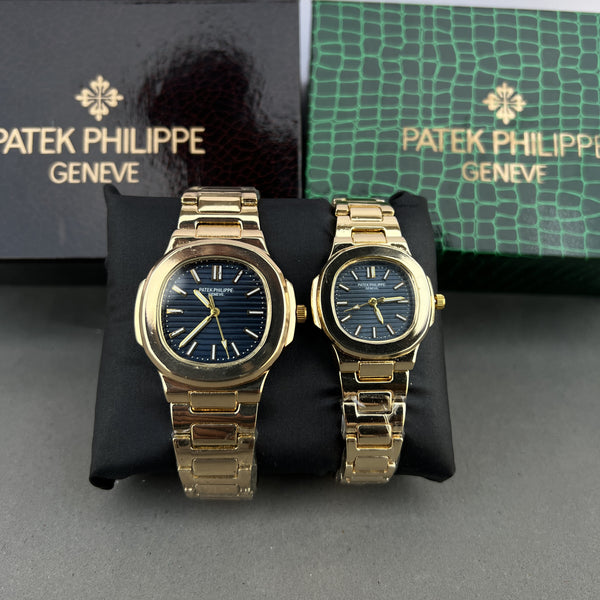 PP COUPLE WATCH GOLDEN WITH WHITE DIAL
