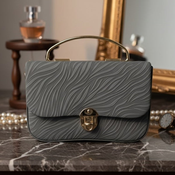 Aurelia Textured Crossbody Bag in Gray