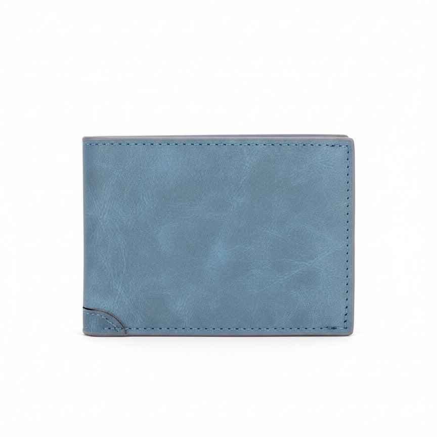 DUNBOLLU Modern Blue Bi-Fold Wallet