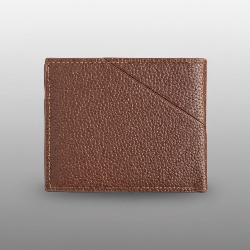 Binfa Premium Grain Brown Leather Bi-Fold Wallet
