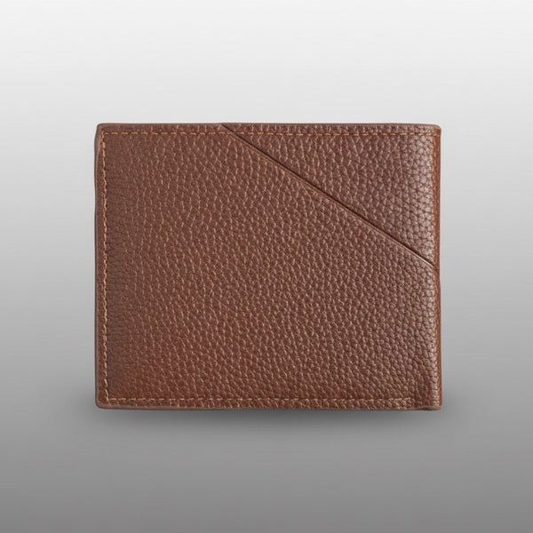 Binfa Premium Grain Brown Leather Bi-Fold Wallet