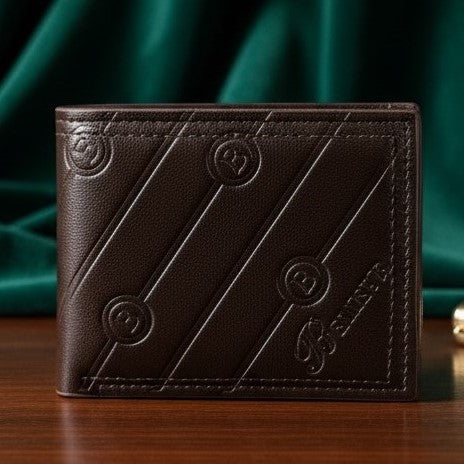 Believe Men's Luxury Brown Leather Bifold Wallet