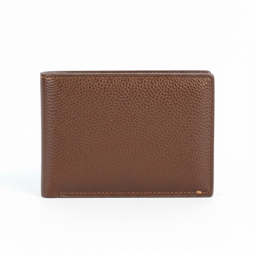 Men's Premium Brown Genuine Leather Bi-Fold Wallet