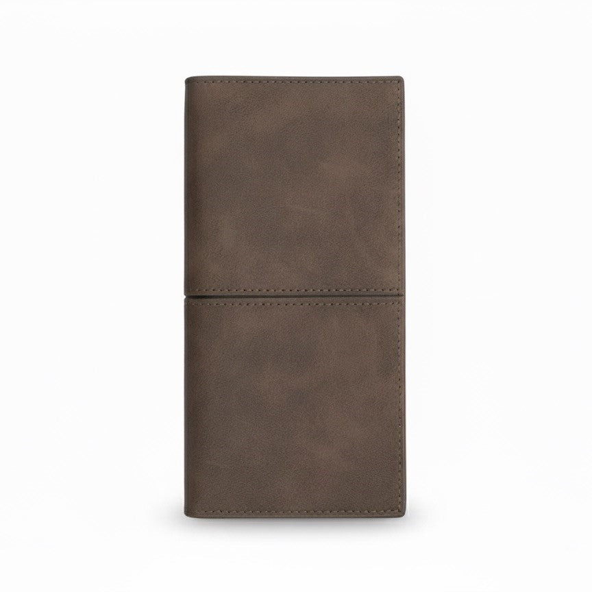 BALISI STYLE Men's Brown Matte Leather Long Wallet