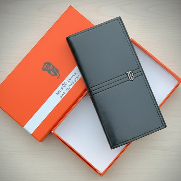 BALISI Premium Long Black Leather-Style Wallet