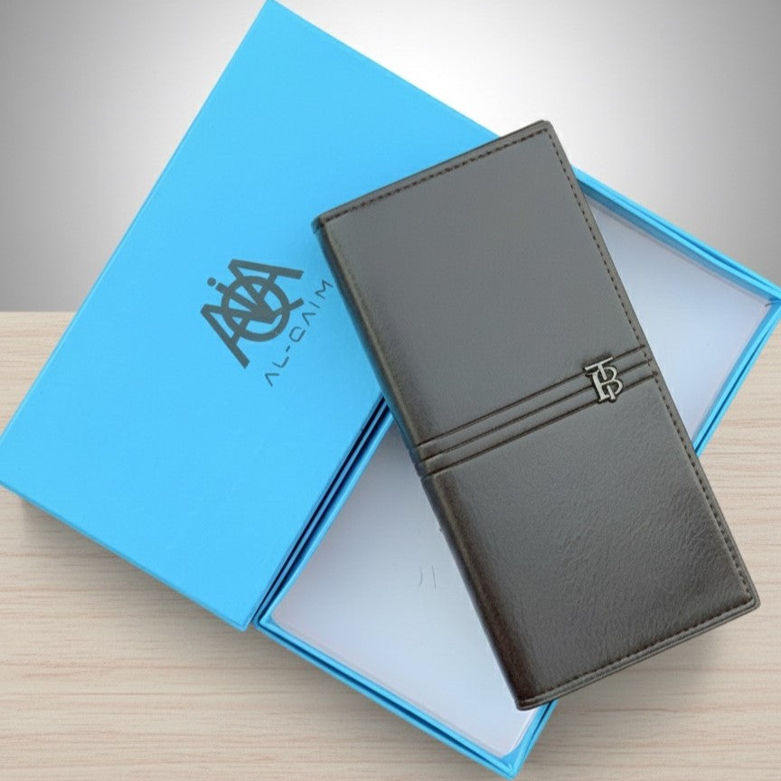 BALISI Premium Long Dark Brown Leather-Style Wallet