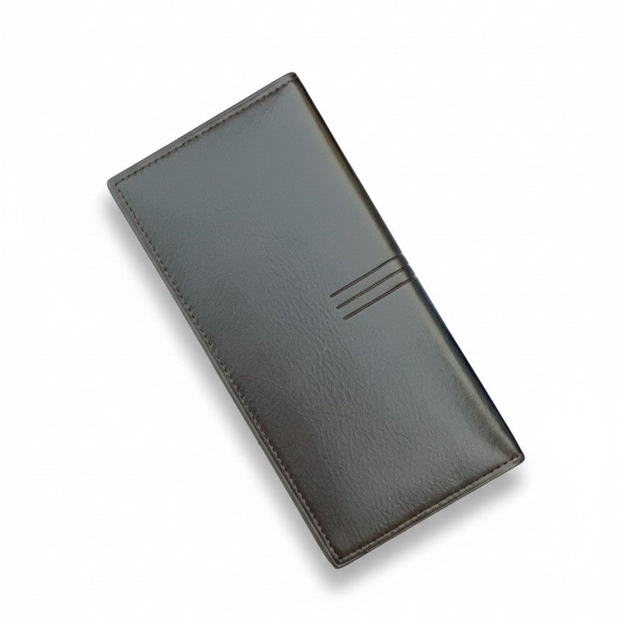 BALISI Premium Long Dark Brown Leather-Style Wallet