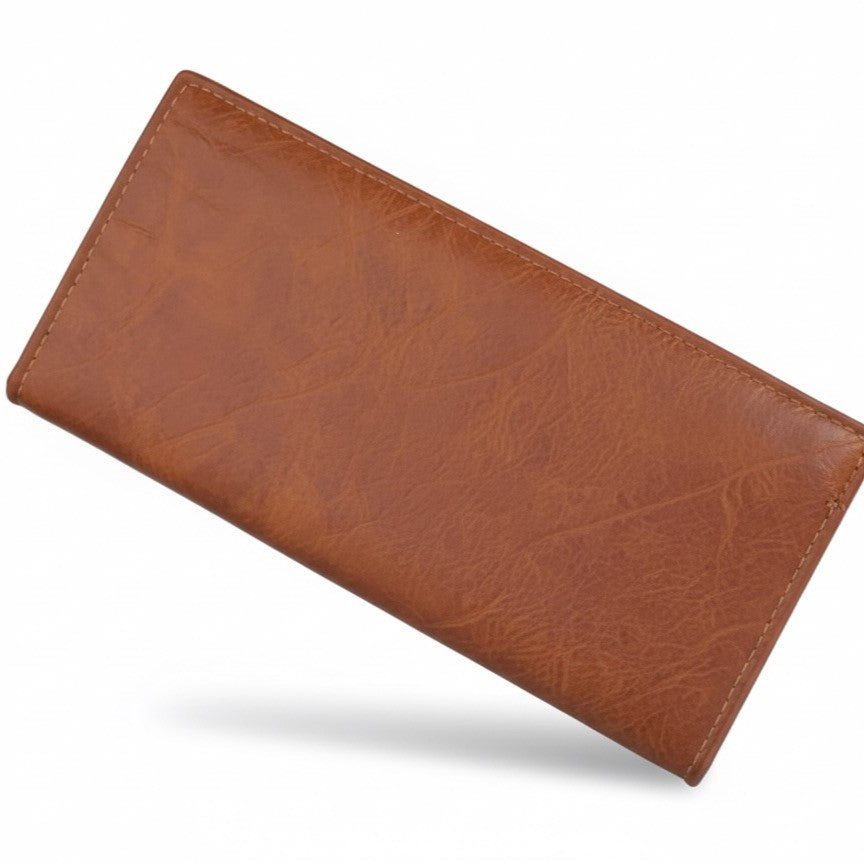 BELIEVE High-Contrast Bifold Wallet - Caramel Tan and Black