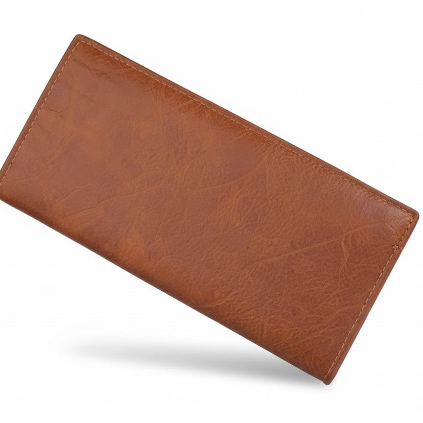 BELIEVE High-Contrast Bifold Wallet - Caramel Tan and Black