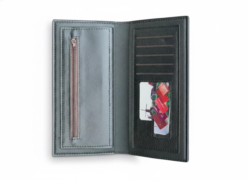 BELIEVE High-Contrast Bifold Wallet - Caramel Tan and Black