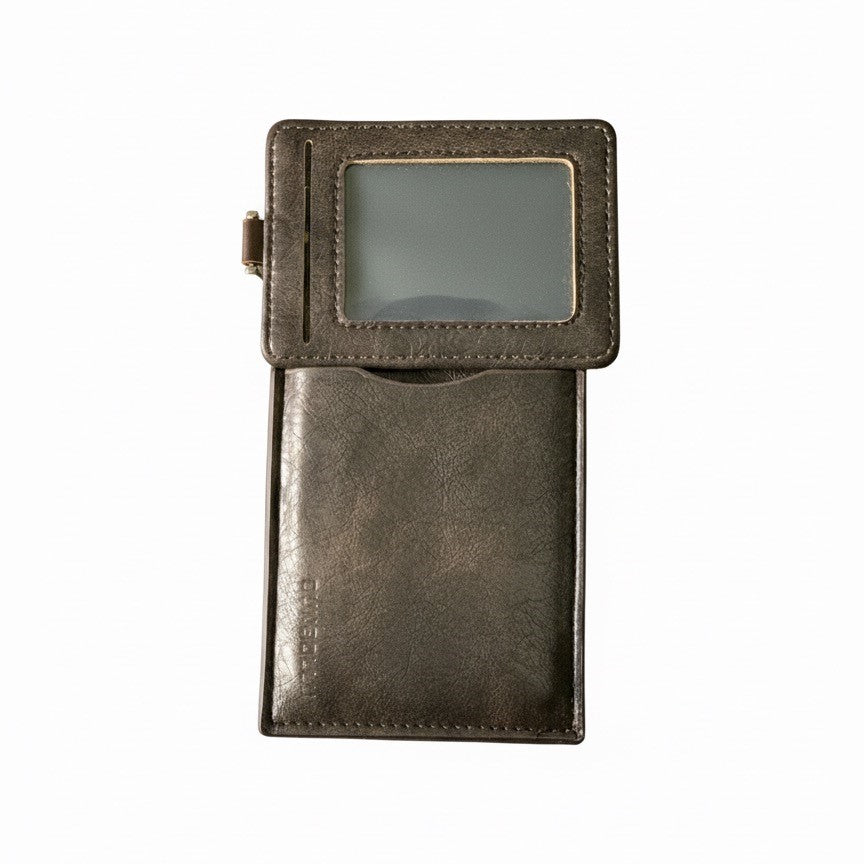 Dunbollu Premium Distressed Leather Vertical ID Card Holder
