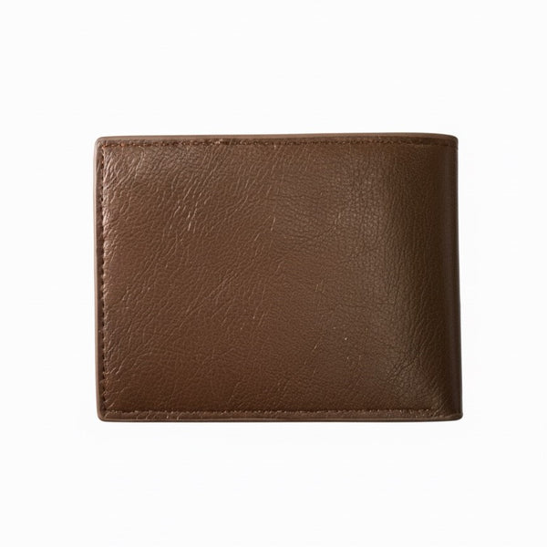 BALISI Men's Classic Bi-Fold Wallet - Rich Brown Textured