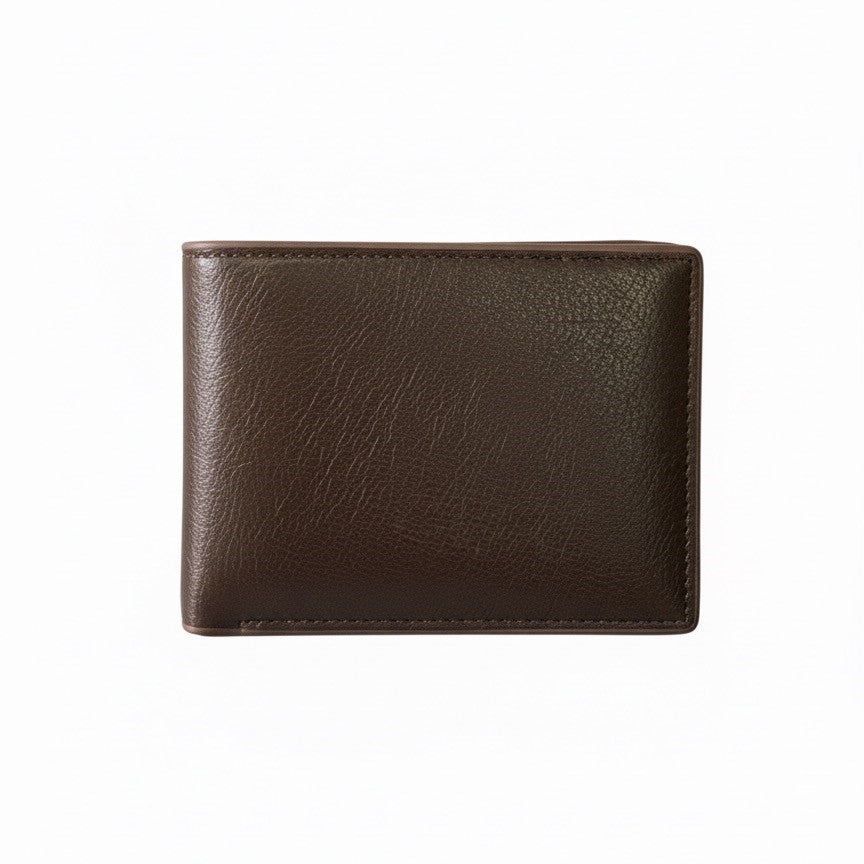 BALISI Executive Brown Bi-Fold Wallet - Premium Textured