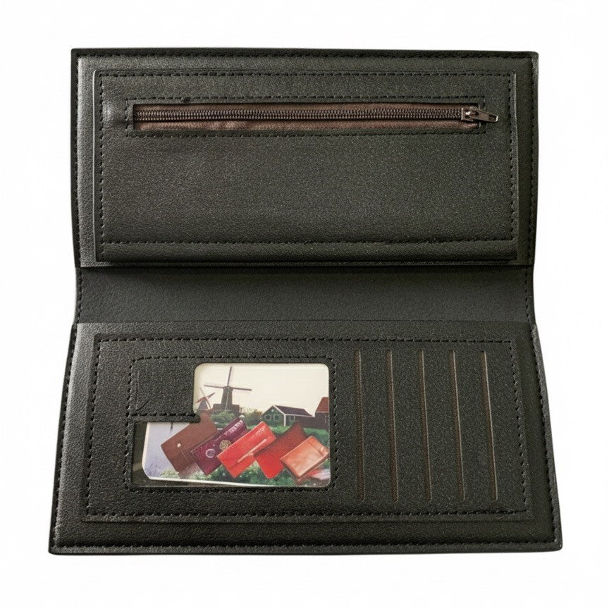 BELIEVE Two-Tone Bifold Wallet - Black and Cognac Contrast