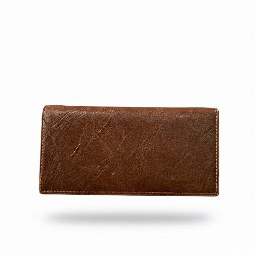 BELIEVE Vintage Brown Two-Tone Long Wallet